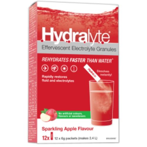 Hydralyte Electrolyte Granules Apple, 6g x 12 Packets