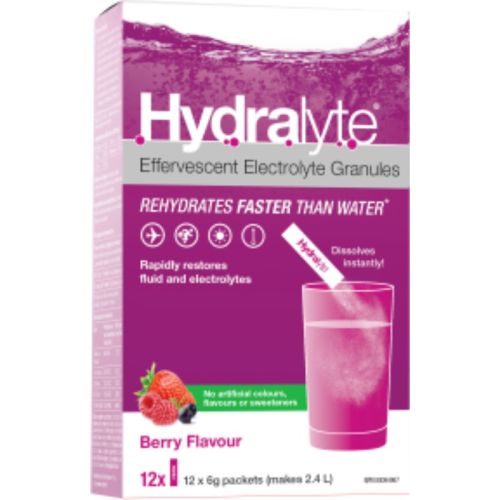 Hydralyte Electrolyte Granules Berry, 6g x 12 Packets