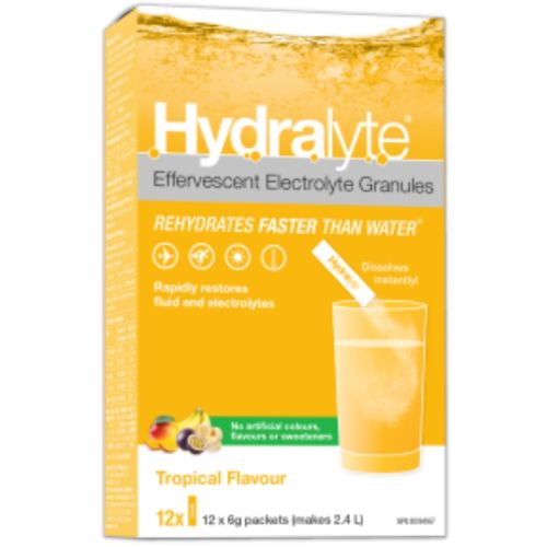 Hydralyte Electrolyte Granules Tropical, 6g x 12 Packets