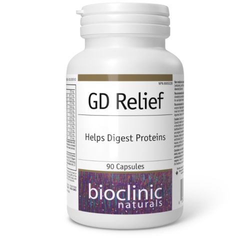 Bioclinic Naturals GD Relief Digestive Enzymes 375mg, 90 Vegan Capsules