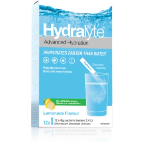 Hydralyte Electrolyte Granules Lemonade, 6g x 12 Packets