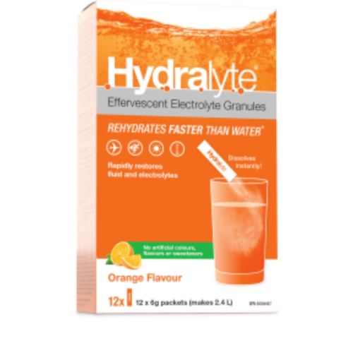 Hydralyte Electrolyte Granules Orange, 6g x 12 Packets