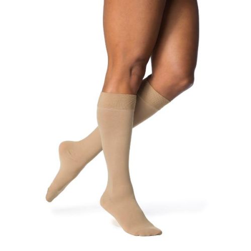 Sigvaris 862CLSW-66/S Pair Calf W/Grip 20-30mm Light Beige, LS