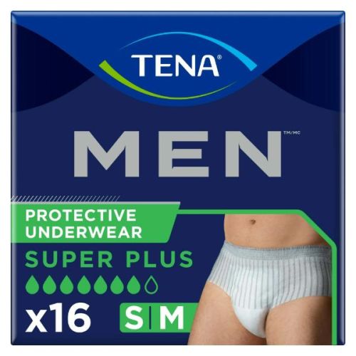 Tena Men Super Plus U/Wear S/M, 16'S