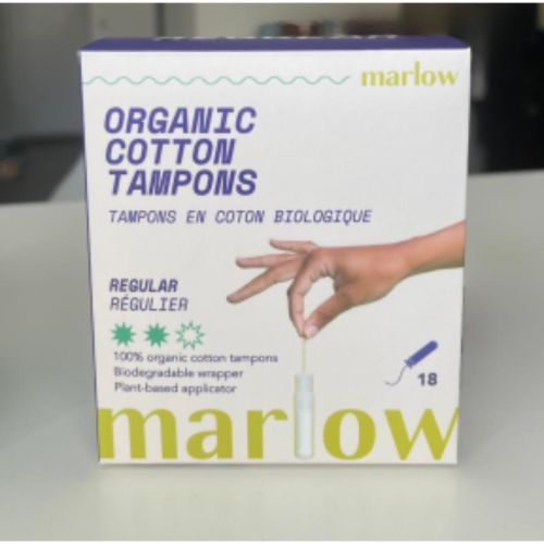 Marlow Organic Cotton Tampons (Regular), 18ct