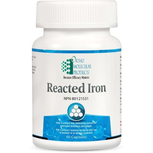 Ortho Molecular Products Reacted Iron, 60 Capsules
