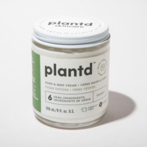 Plantd Skincare Forest Cedar Vetiver Hand and Body Cream, 266ml