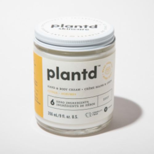 Plantd Skincare Zest Citrus Hand and Body Cream, 266ml