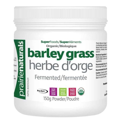 Prairie Naturals Fermented Organic Barley Grass, 150g Powder