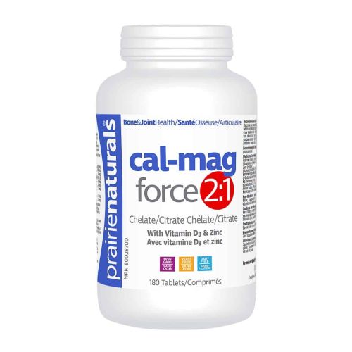 Prairie Naturals Cal-Mag Force 2:1, 180 Tablets