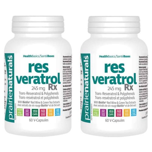Prairie Naturals Resveratrol Rx, DUO PACK x2 60 V-Capsules