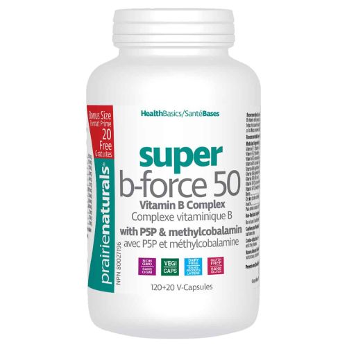 Prairie Naturals Super B-Force 50, 120 + 20 FREE V-Capsules