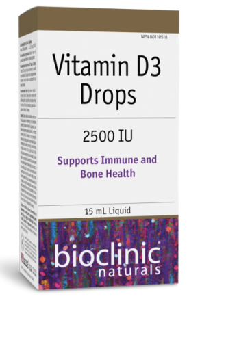 Bioclinic Naturals Vitamin D3 2500 IU Drops, 15 ml