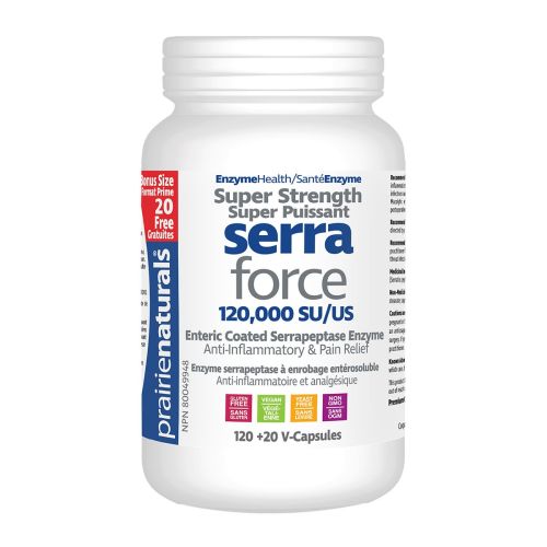 Prairie Naturals Serra-Force SUPER Strength, 120 + 20 FREE V-Capsules