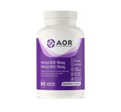 AOR Methyl B12 15mg Methylcobalamin (Cherry Flavoured Lozenge), 60 Lozenges