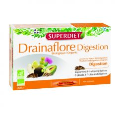 Superdiet Drainaflore Digestion, 20 ampoules of 15 ml ampoules | Organic